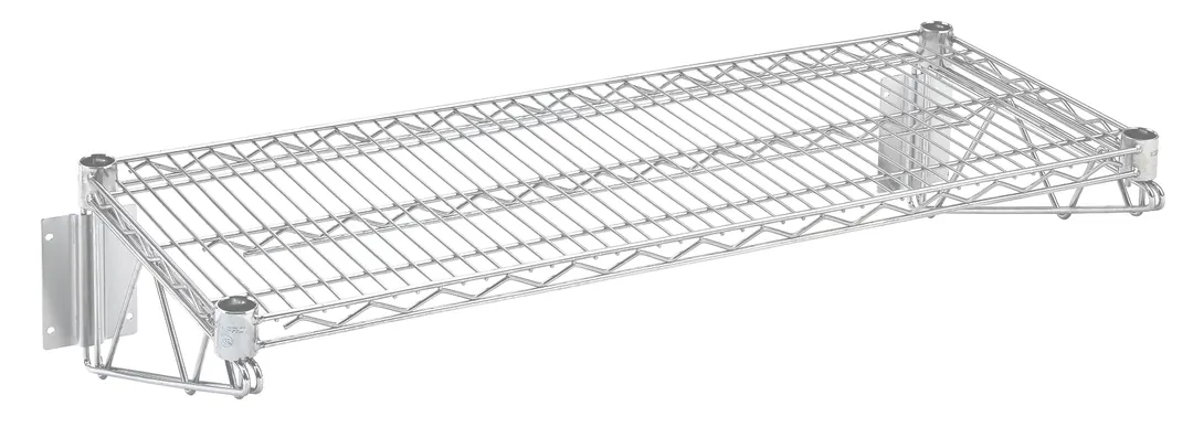 Hubert 29756 CenPro Wall Mount Wire Shelving Unit, 14" x 24", 360 lb, Chrome Finish, NSF