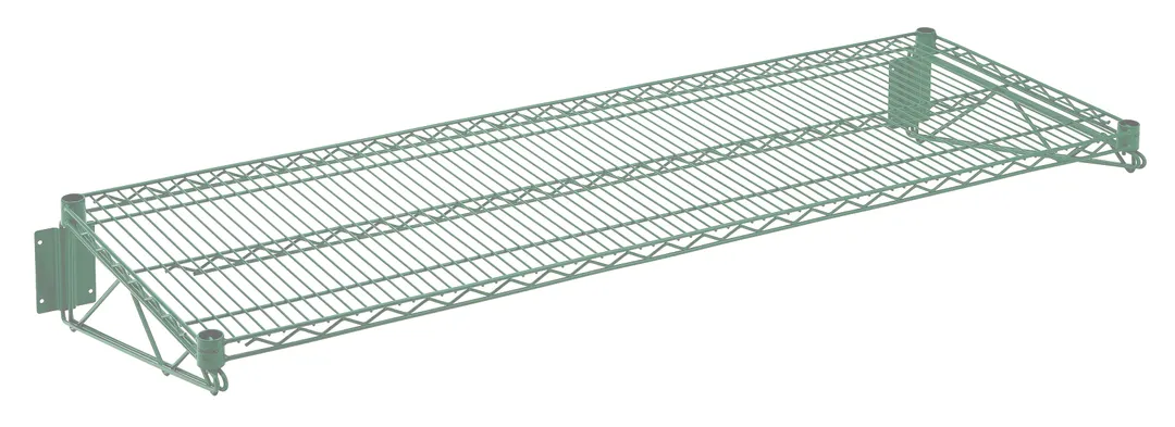 Hubert 44227 CenPro Wall-Mount Wire Shelf, 24" x 48", 360 lb., Green Epoxy Coated, NSF Certified Restaurant Shelving Unit