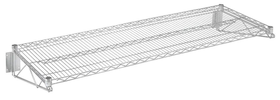 Hubert 46031 Wire Shelving Unit, 24" x 60", 360 lb, Wall Mount, Chrome Finish, NSF Certified