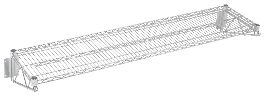 Hubert 48685 CenPro Wire Shelving Unit, 14" x 48", 360 lb, Chrome Finish, Wall Mount, NSF Certified