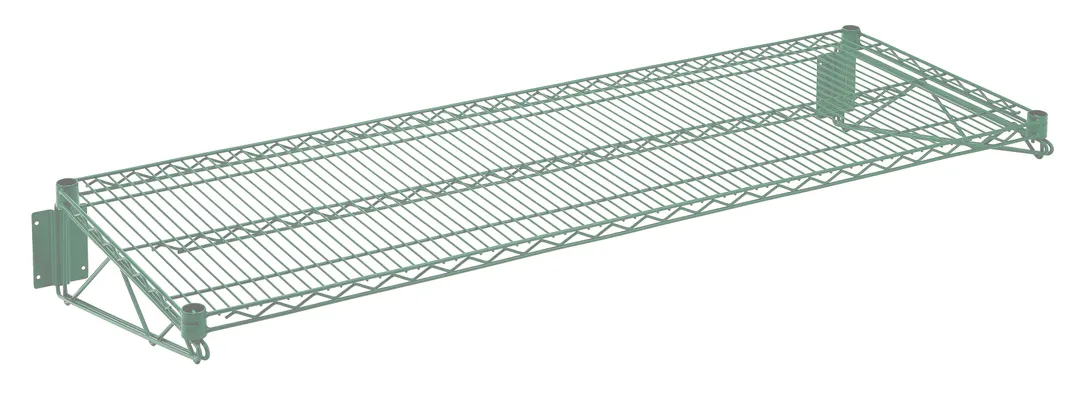 Hubert 48695 Wire Shelving Unit, 24" x 60", 360 lb. Green Epoxy Coated, NSF, Wall Mount