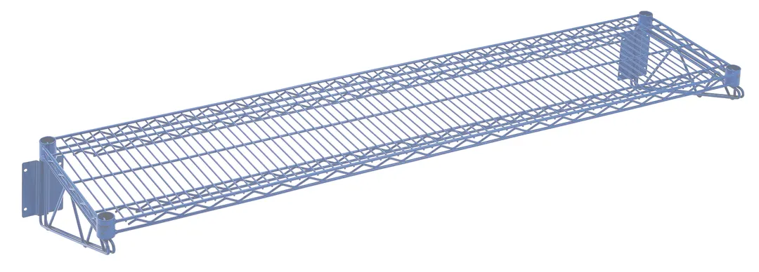 Hubert 86027 CenPro Wall-Mount Wire Shelf, 14" x 60", 360 lb Capacity, Blue Epoxy Coated, NSF