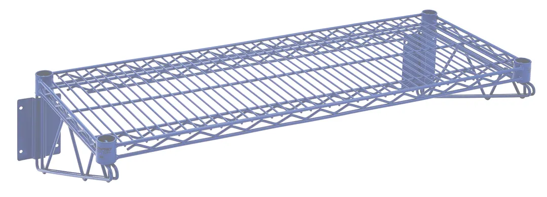 Hubert 88683 CenPro Wall Mount Wire Shelf, 14" x 24", 360 lb, Blue Epoxy Coated, NSF Certified Restaurant Shelving Unit