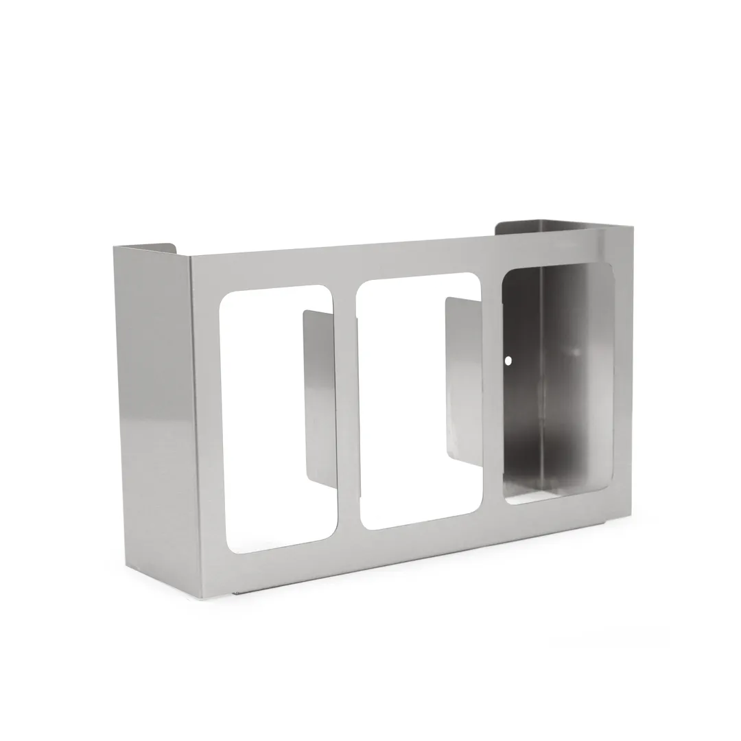 John Boos DS-3-X Disposable Glove Dispenser, 3‑Box Capacity, 15‑1/8" W x 4‑1/2" D, Steel, Mount