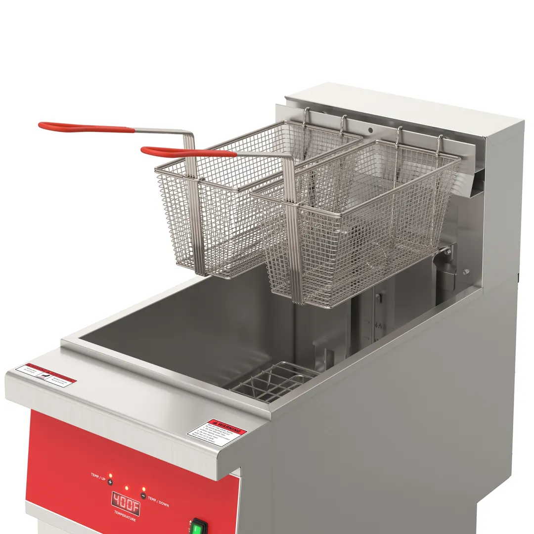 Koolmore KM-FDF40-EE 30" Floor Model Electric Deep Fryer, Split Pot, 40 Ibs, Digital Controls