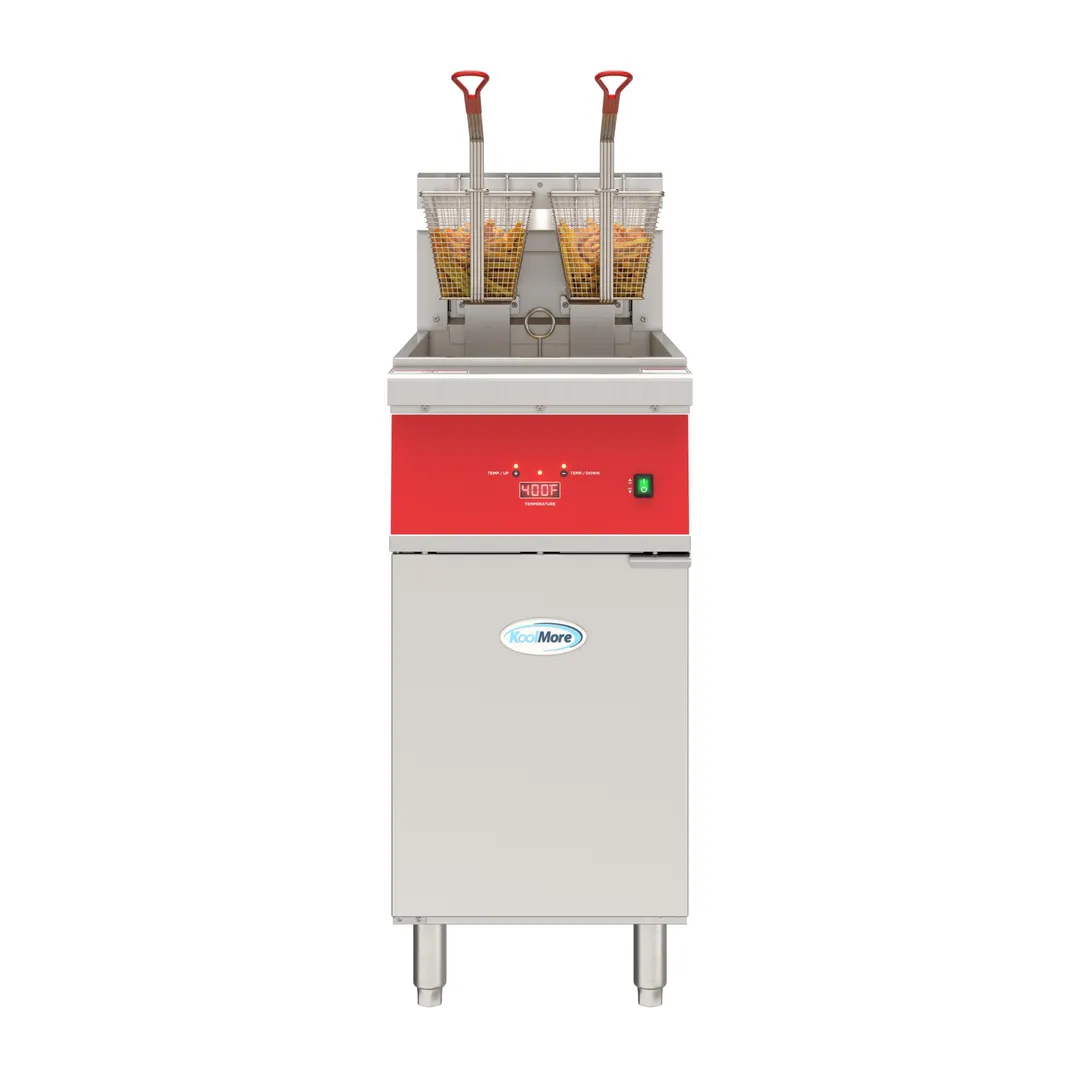 Koolmore KM-FDF40-EE 30" Floor Model Electric Deep Fryer, Split Pot, 40 Ibs, Digital Controls