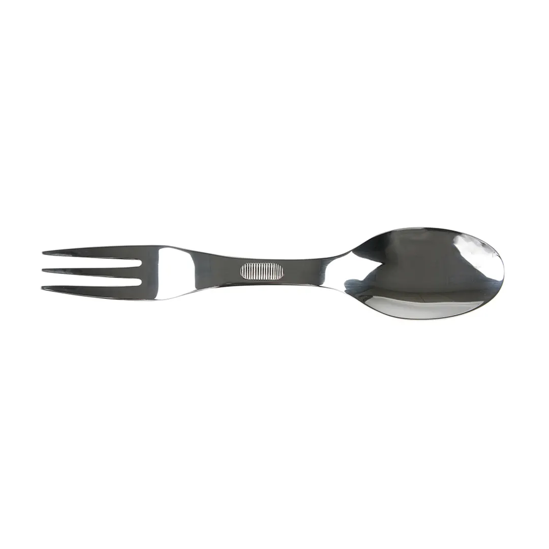 Mercer M33920 Tasting Spoon/Fork, 6-5/8" Length, Micro‑Serrated Grip, 18/8 Stainless Steel