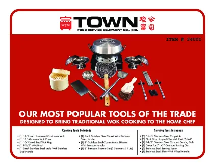 Town 34000 33-Piece Chinese Chef Dinnerware Set, Dishwasher Safe Cooking & Serving Tools
