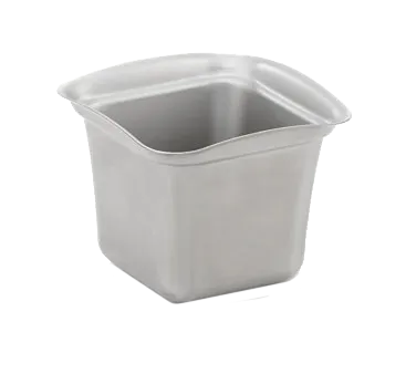 Vollrath 40003 Square Steam Table Pan, 1 Qt, 5.75"x5.75"x4.75" Brushed Stainless Steel - 1/Each