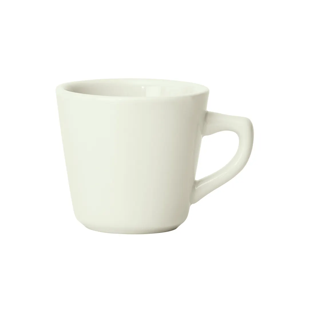 Winco BCC-75-AW Coffee Cup, 7.5 oz (3-3/4" W x 3-3/4" D x 3" H), White Porcelain, Stackable - 1 Dozen