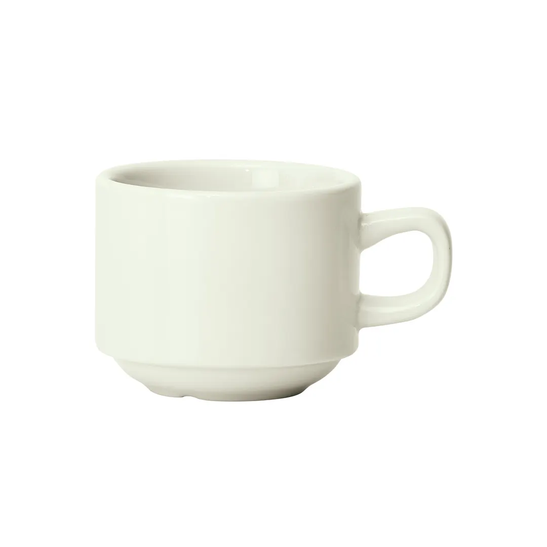 Winco BCC-85-AW - Porcelain Cup, 8.5 oz, 3.5" W x 3.5" D x 2.75" H, White, Stackable - 1 Dozen