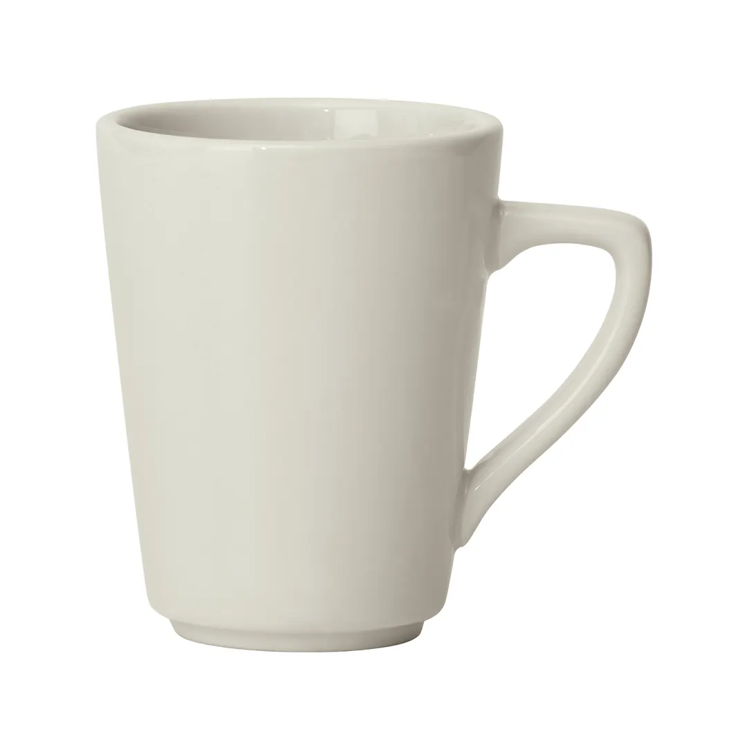 Winco BMC-85-AW China Mug, 8.5 Oz 3"W x 3"D x 4.25"H Porcelain White, Non-Stackable - 1 Dozen