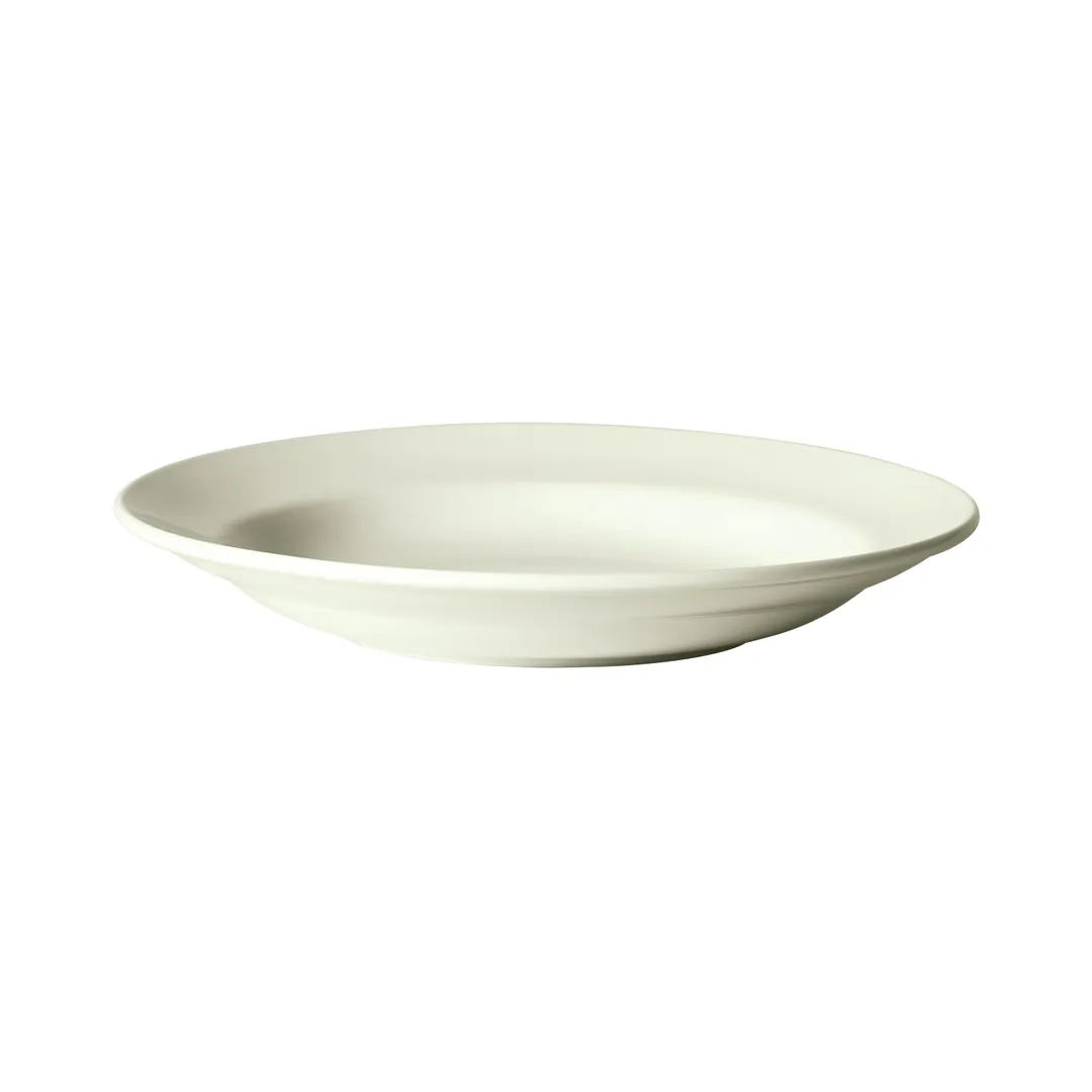 Winco BPB-18RE-AW 18‑Oz Round Porcelain Pasta Bowl, 10" Diameter x 1¾" Height, White, Rolled- 1 Dozen