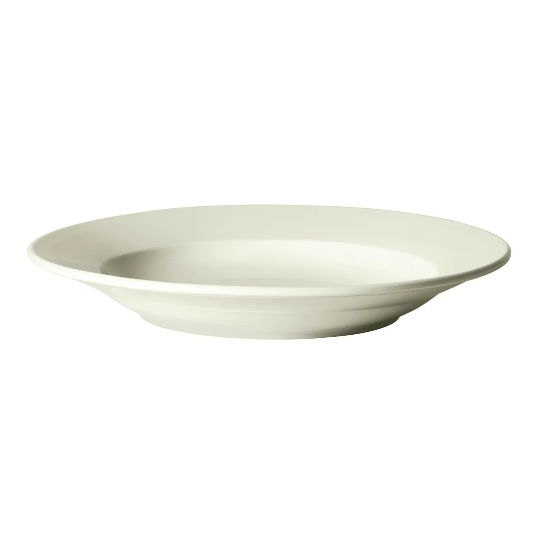 Winco BPB-2212RE-AW 22oz Porcelain Pasta Bowl 12" Diameter 1-3/4" Height White - 1 Dozen