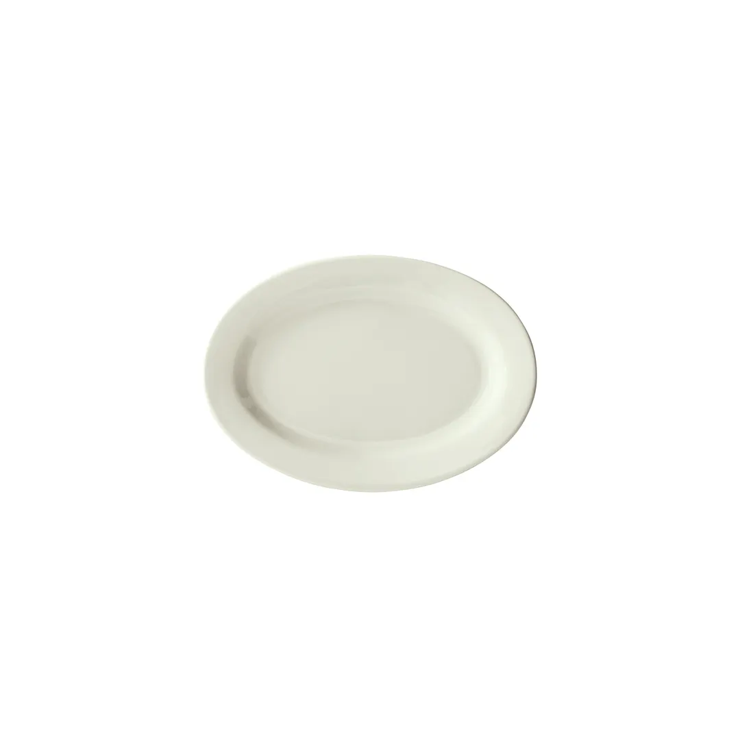 Winco BPO-1058-AW China Platter, Porcelain Tray, 10"-5/8" x 7"-3/8" x 3/4", Rolled Edge - 1 Dozen