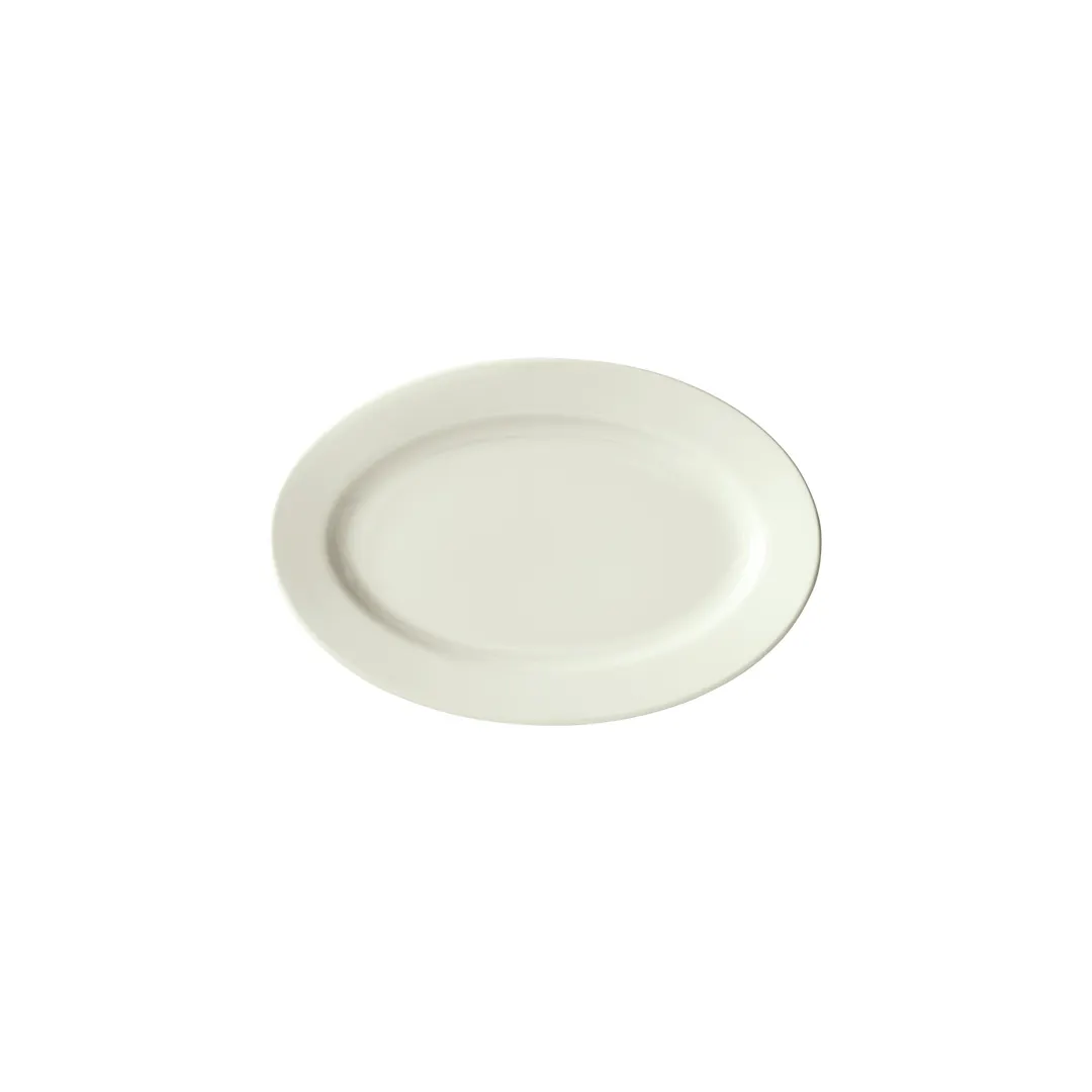 Winco BPO-1175-AW China Platter, Oval Porcelain Tray, 11-3/4" x 7-7/8" x 1" White - 1 Dozen