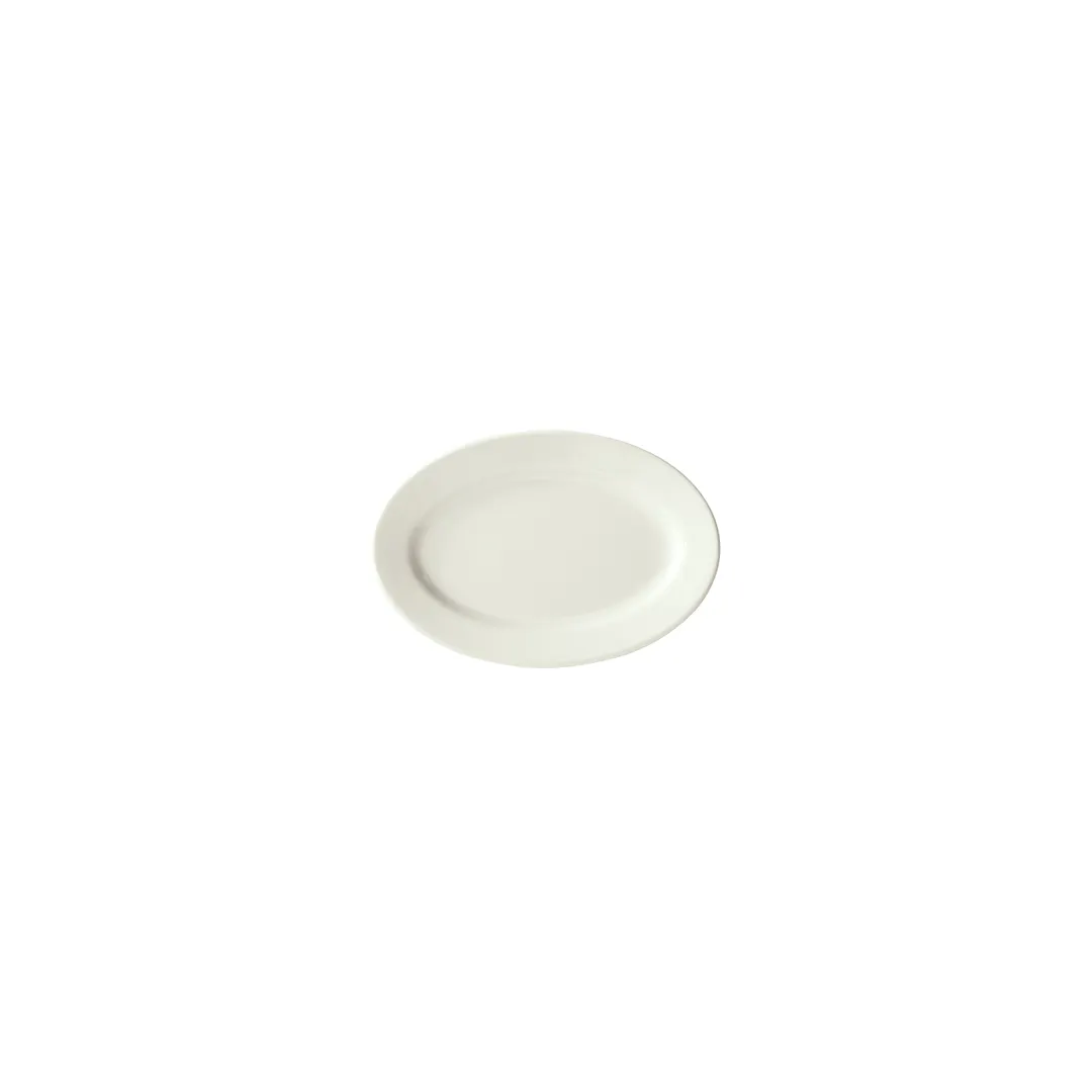 Winco BPO-7-AW China Platter - Oval Porcelain, 7" x 4.5" x 0.75", White Rolled Edge - 1 Dozen