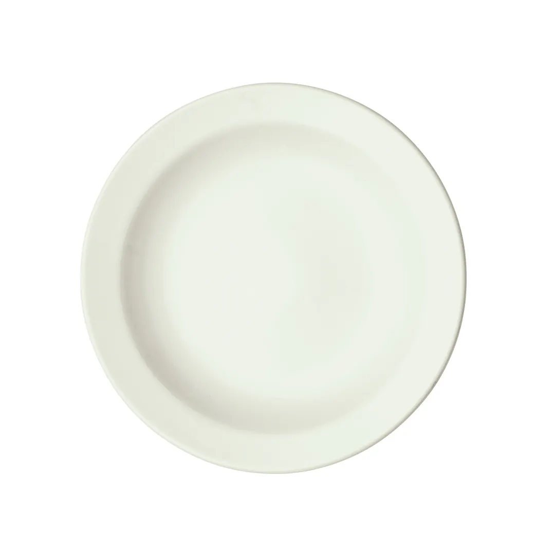 Winco BPR-638NR-AW China Plate, 6-3/8" Diameter Round Porcelain, Narrow Rim, White - 1 Dozen