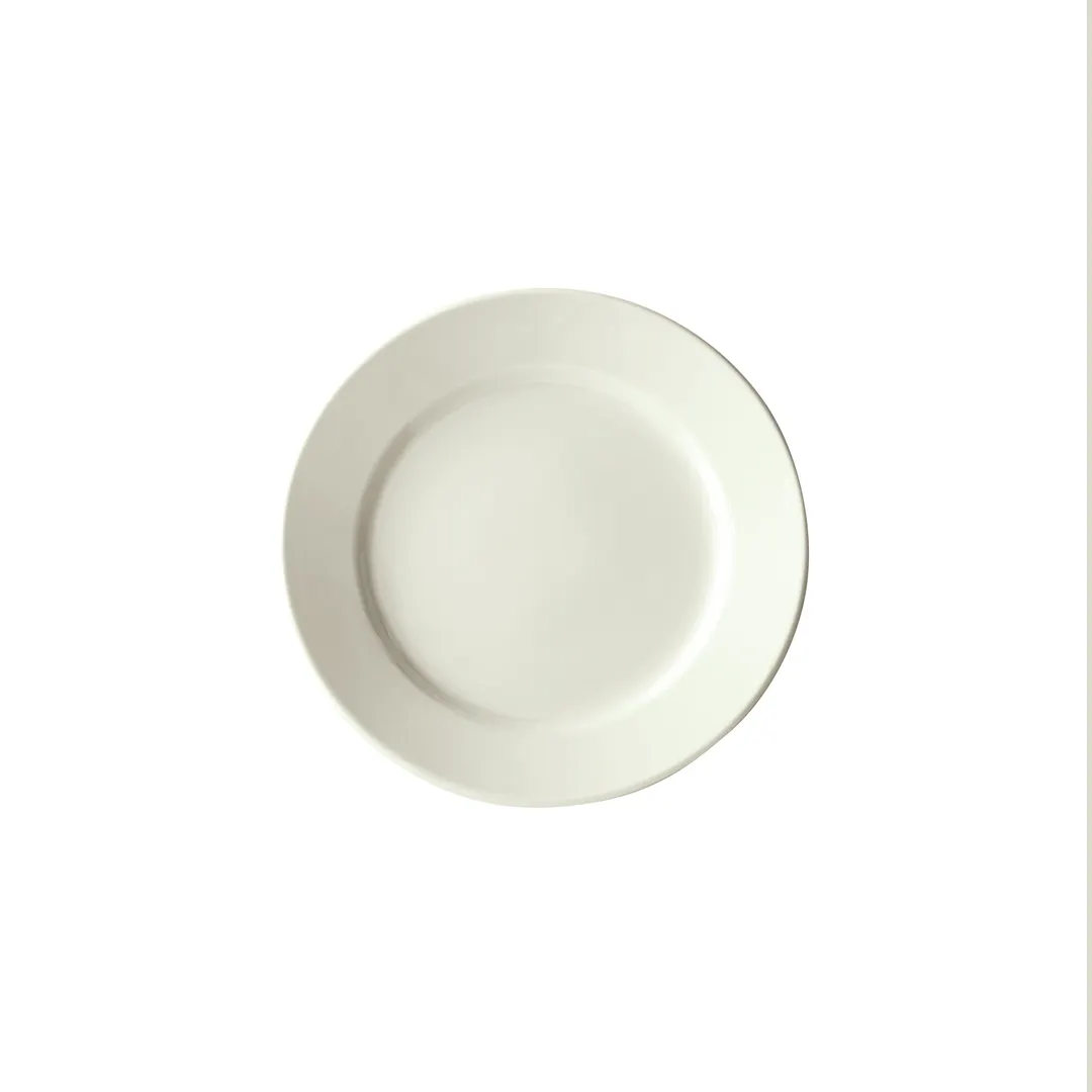 Winco BPR-825RE-AW China Dinner Plate, 8.25" Round Porcelain, American White, Rolled Edge - 1 Dozen