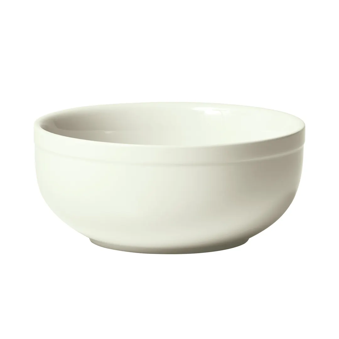 Winco BPSB-20-AW - 17‑20 oz Round Porcelain Salad Bowl, 6" Diameter, American White Finish - 1 Dozen