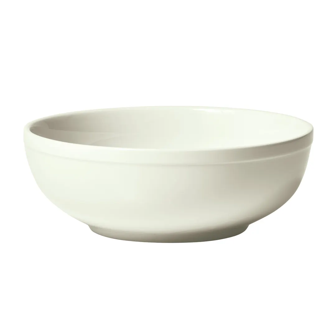Winco BPSB-60-AW - 60 Oz Porcelain Salad Bowl, 9" Diameter x 3¾" Height, White Finish - 1 Dozen