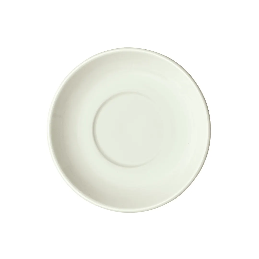 Winco BSC-4-AW China Saucer, 4" x 4" Round Porcelain, American White, Rolled Edge - 1 Dozen