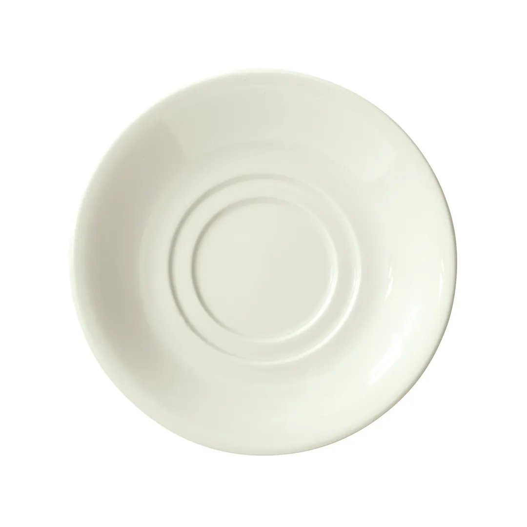 Winco BSC-65RE-AW China Saucer, Porcelain, White, 6.5"-6.99" Diameter, Rolled Edge - 1 Dozen