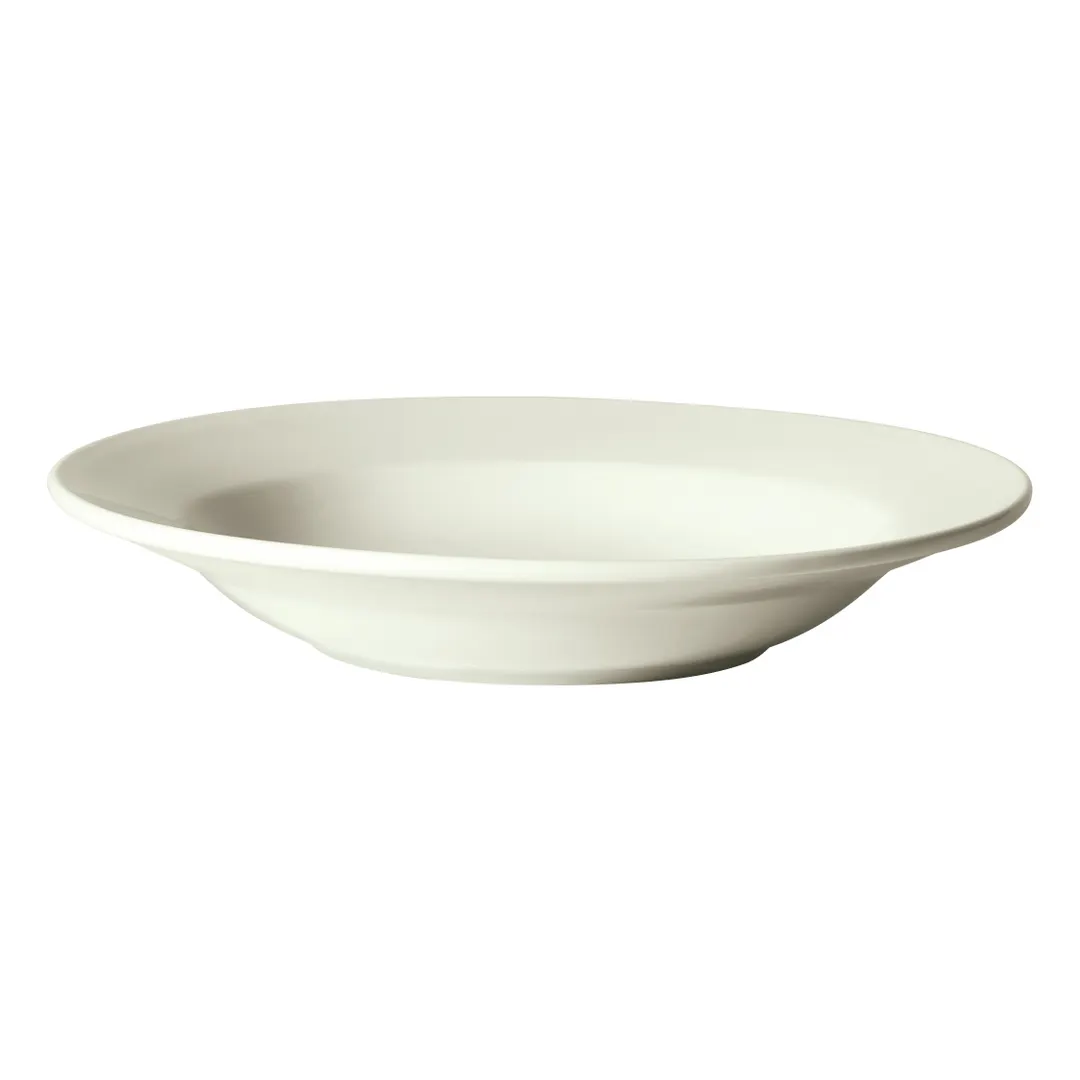 Winco BSP-10RE-AW China Dinner Plate, 8.875" Round Porcelain, American White, Rolled Edge - 1 Dozen
