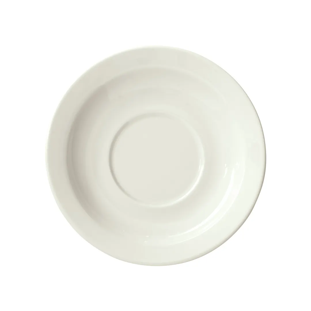 Winco BSR-558NR-AW China Saucer, 5-5/8" Diameter Round Porcelain, American White Finish - 1 Dozen