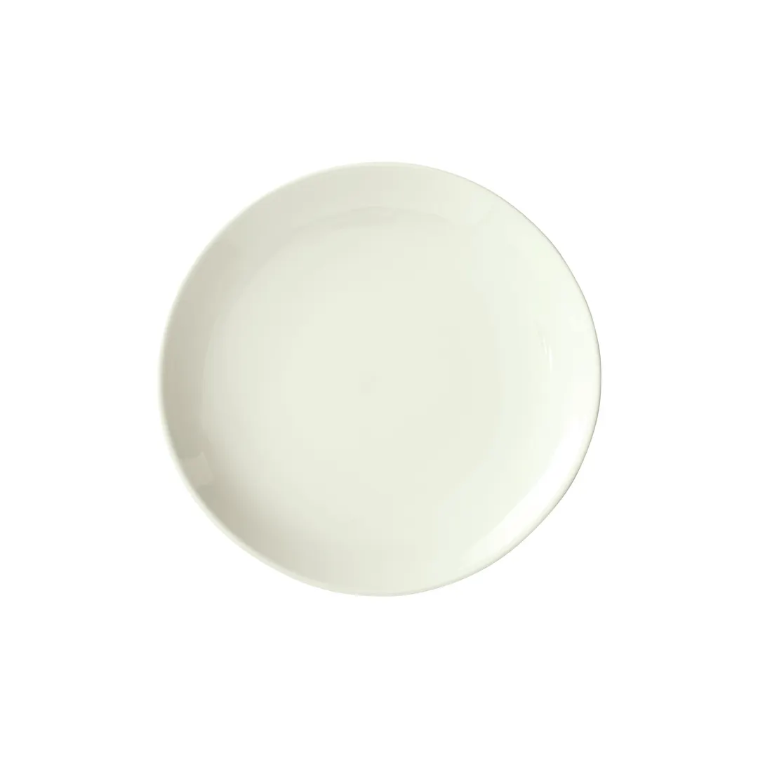 Winco OKP-10-AW China Platter, 10" Round Porcelain Coupe, American White Finish - 1 Dozen