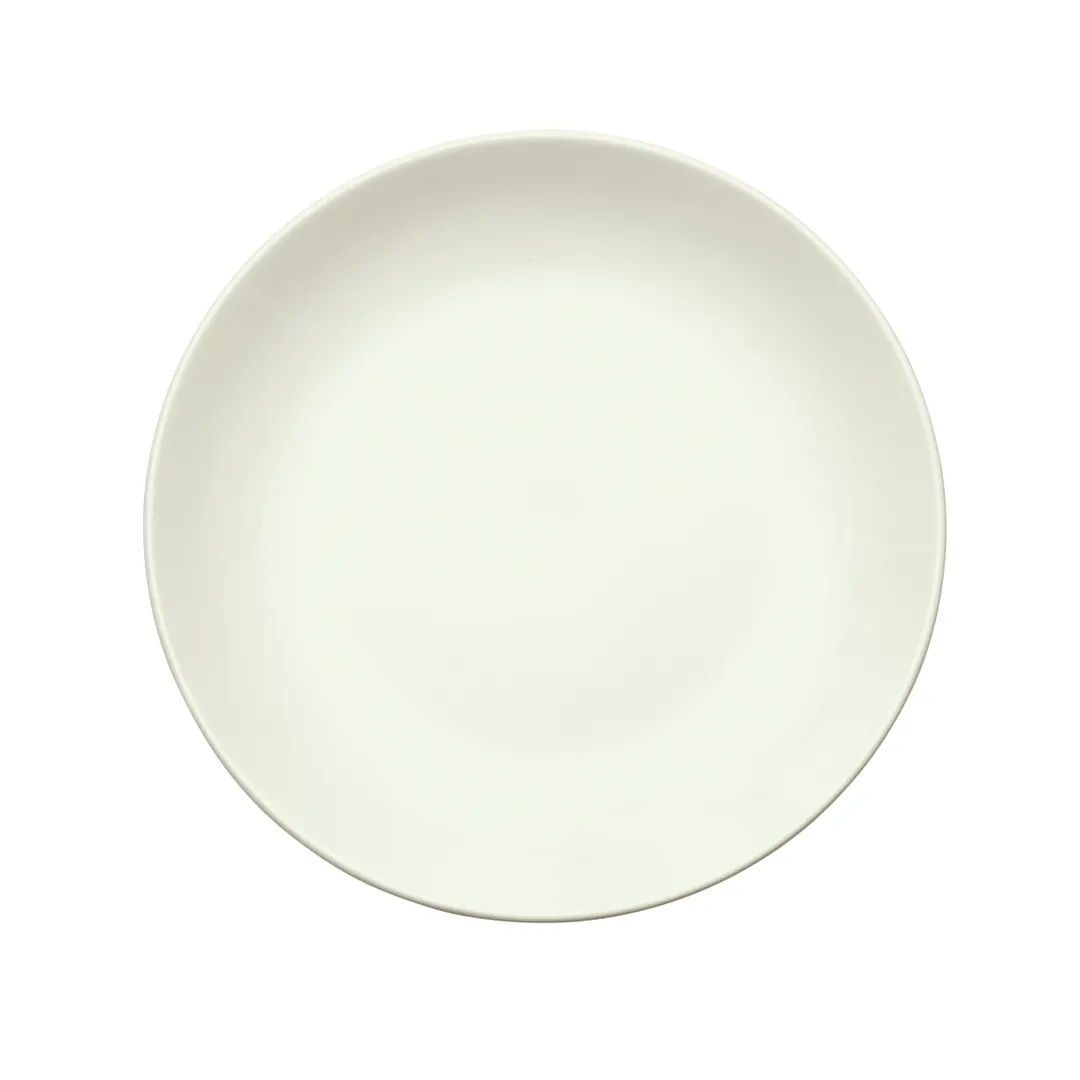 Winco OKP-12-AW - 12" Round Porcelain China Plate, American White Coupe Rim, 12" Diameter - 1 Dozen