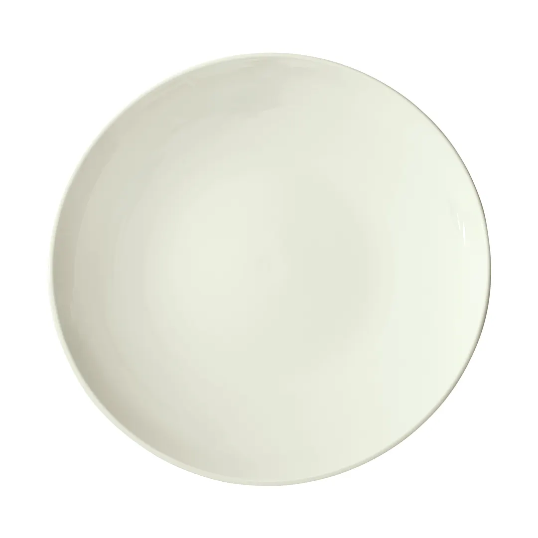 Winco OKP-14-AW 14" Round Porcelain Dinner Plate, American White Coupe Rim – 14" Diameter