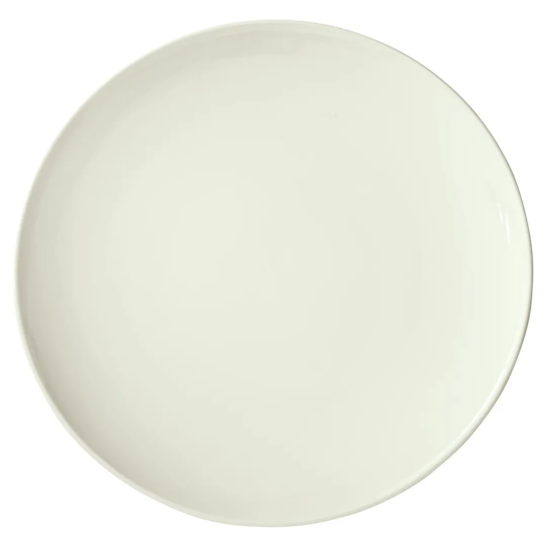 Winco OKP-16-AW 16" Coupe Rim Porcelain Dinner Plate, American White, Round Shape