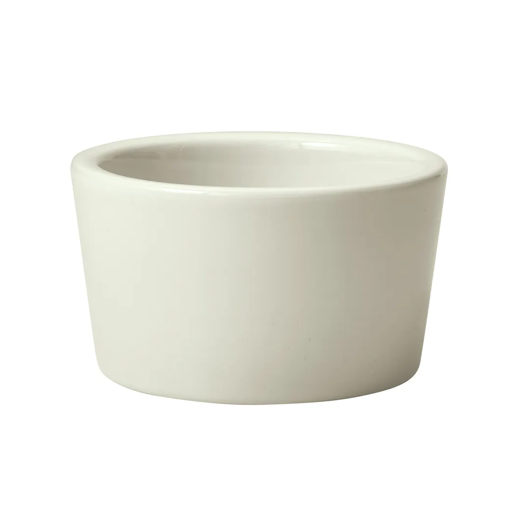 Winco PRR-4-AW China Ramekin Sauce Cup, 4 oz (115 ml), 2-7/8"x2-7/8"x1-1/2" Porcelain White- 1 Dozen