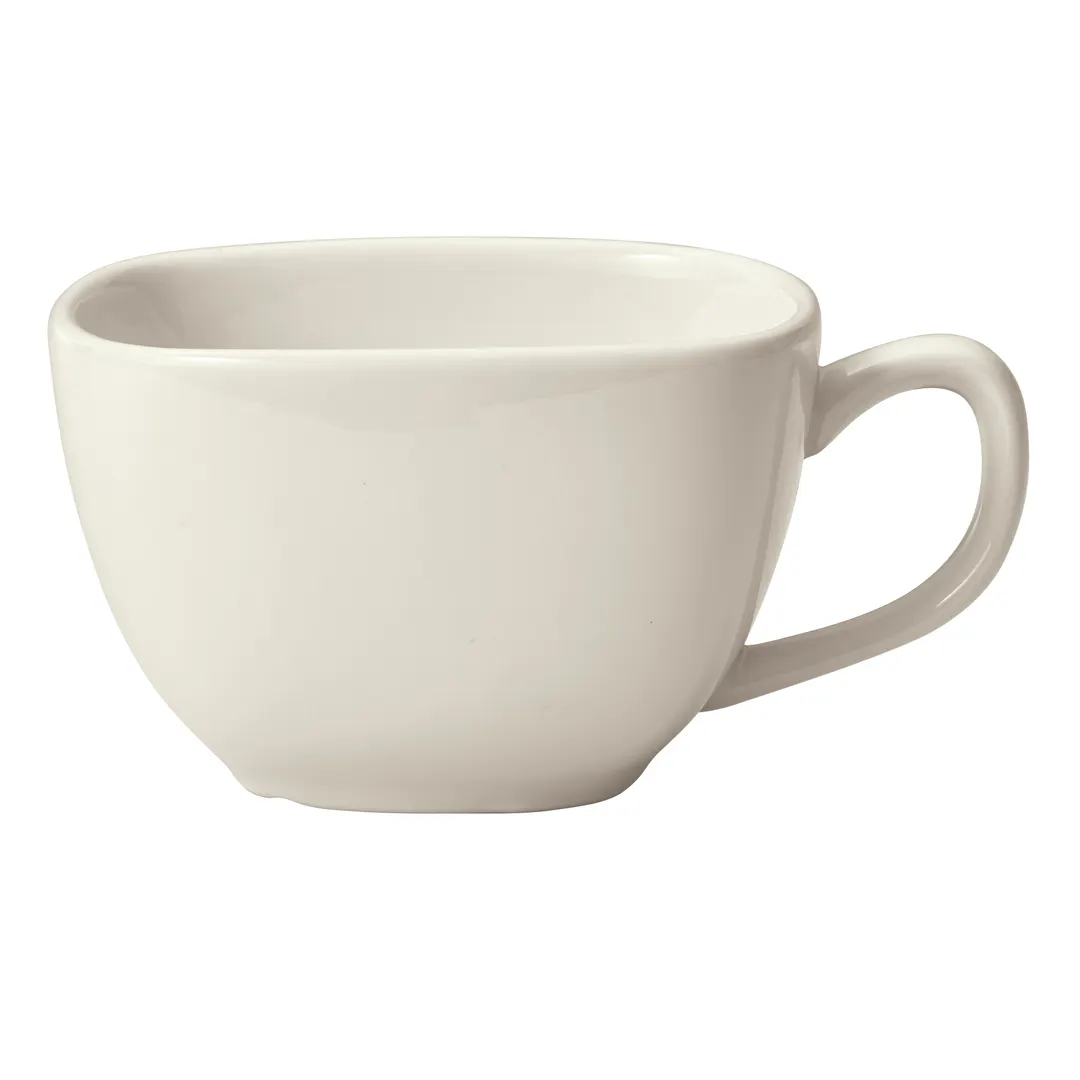 Winco RCC-8-AW - 8 oz Porcelain Cup, 3-3/4"W x 3-3/4"D x 2-1/2"H, Royalsquare, Stackable - 1 Dozen