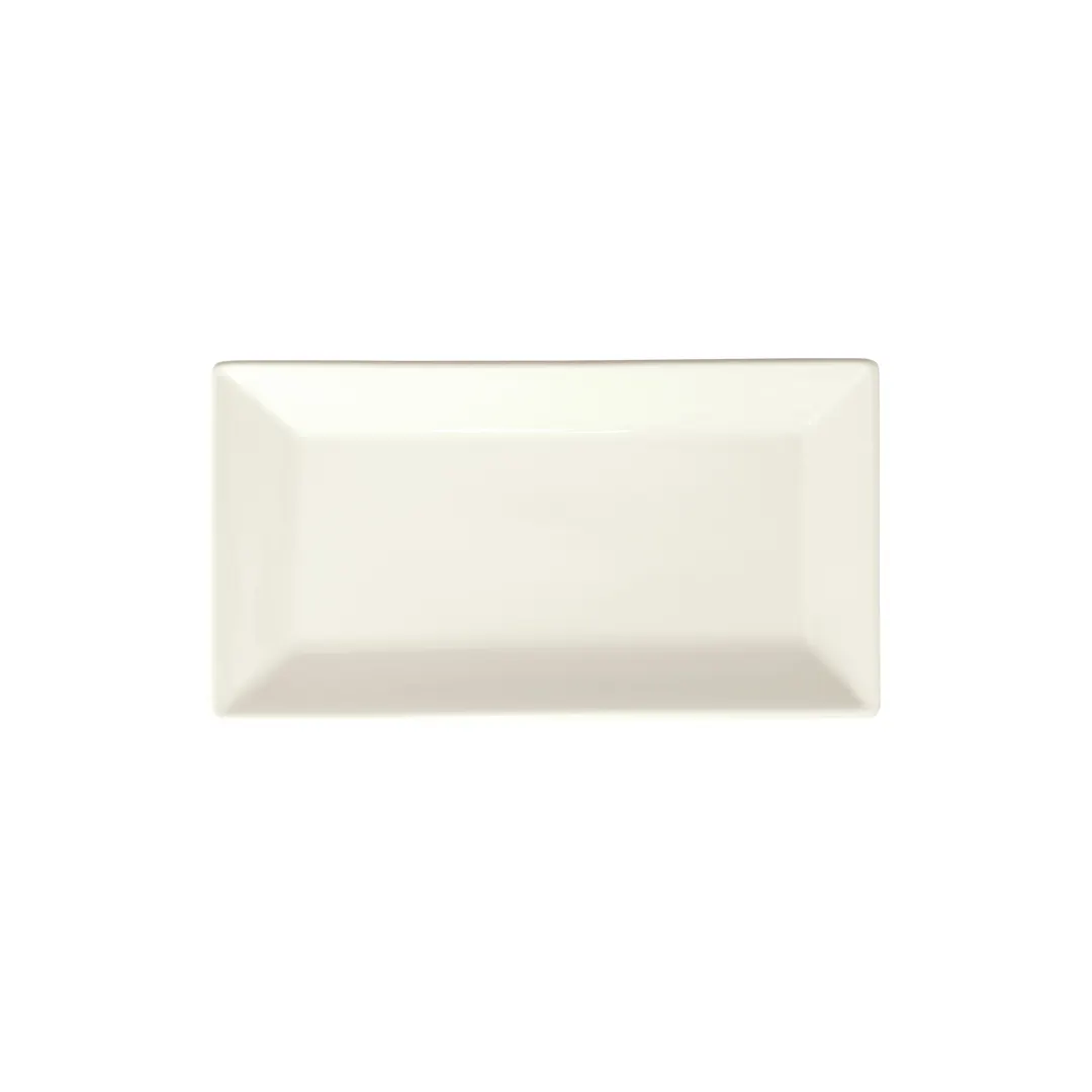 Winco RPR-10-AW - Rectangular Porcelain Platter 10" x 5.5" x 0.75", American White, - 1 Dozen