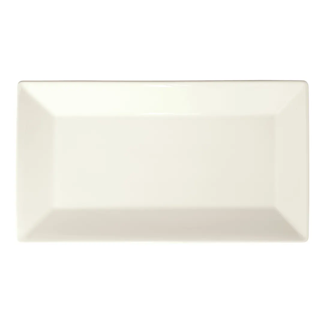 Winco RPR-14-AW China Platter, 14½" W x 8¼" D x 1¼" H, Porcelain, White - 1 Dozen