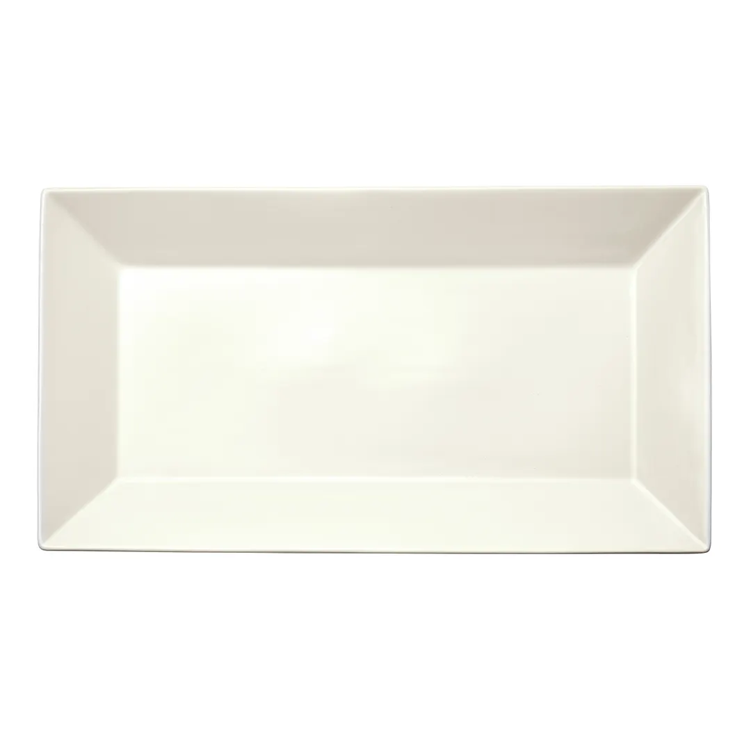 Winco RPR-1625-AW China Platter, 16" x 9" x 1.5" Porcelain, American White - 1 Dozen