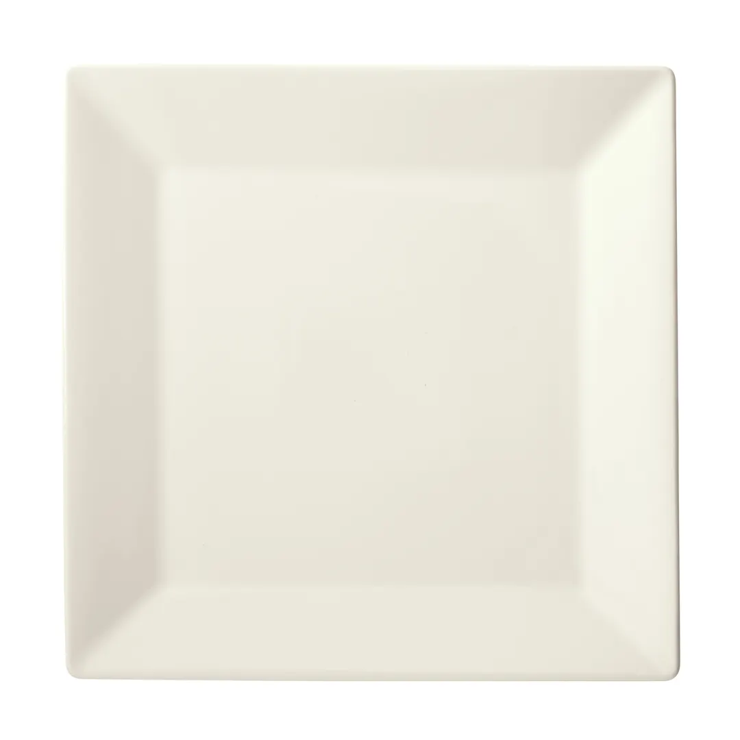 Winco RPS-1125-AW Square China Plate, 11-1/4" x 11-1/4" x 1/2", Porcelain, American White - 1 Dozen
