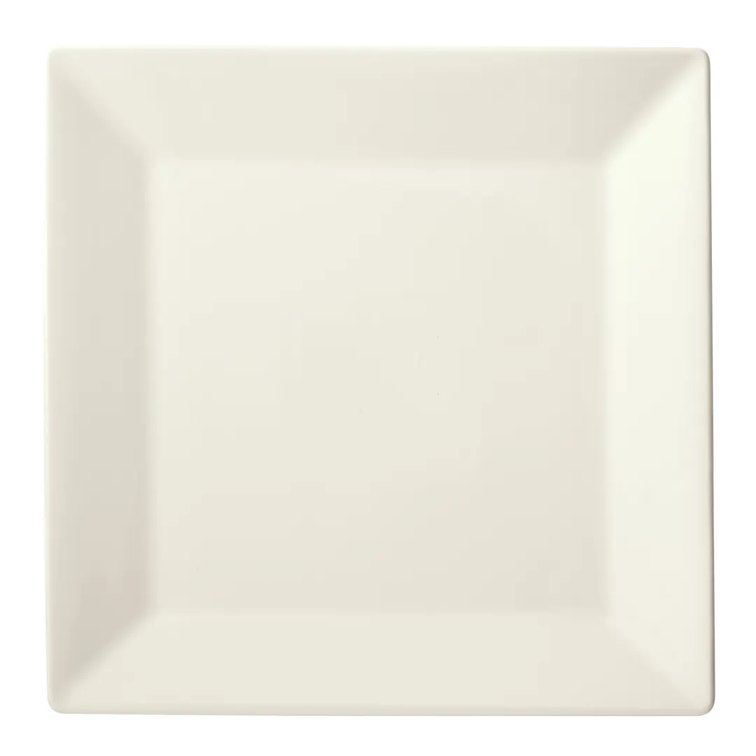 Winco RPS-12-AW - 12" x 12" Square Porcelain China Plate, American White, 1 Dozen
