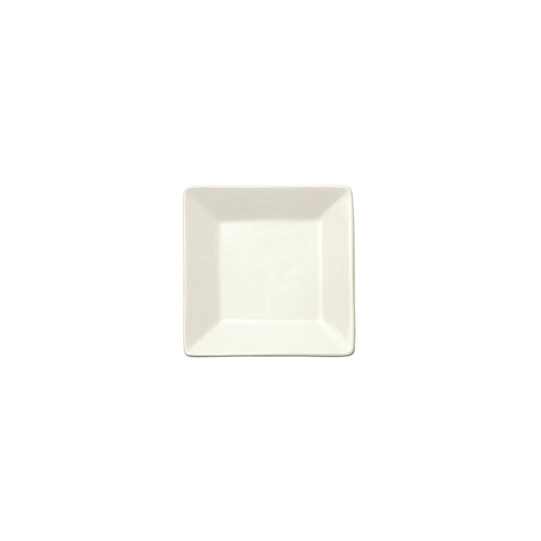 Winco RPS-4-AW Royalsquare Square China Plate, 4" x 4" x 0.5" Porcelain, American White - 1 Dozen