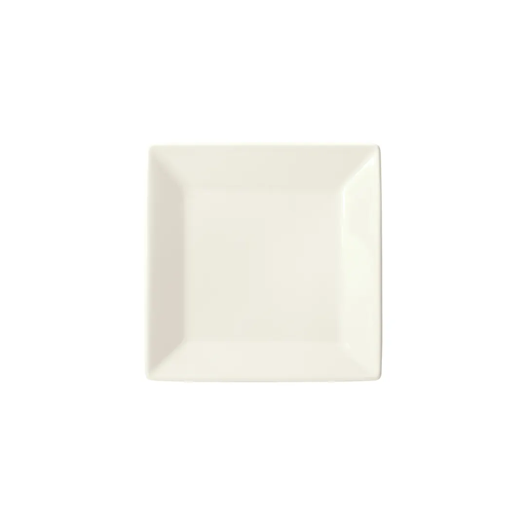 Winco RPS-6-AW Royalsquare Square China Plate, 6" x 6" x 3/4", Porcelain, American White - 1 Dozen