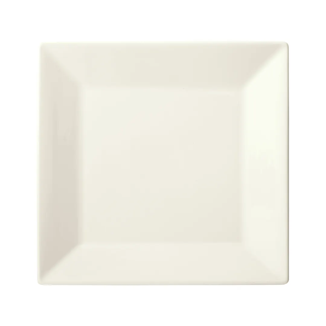Winco RPS-925-AW China Dinnerware Plate, 9-1/4" Square Porcelain, American White Finish - 1 Dozen
