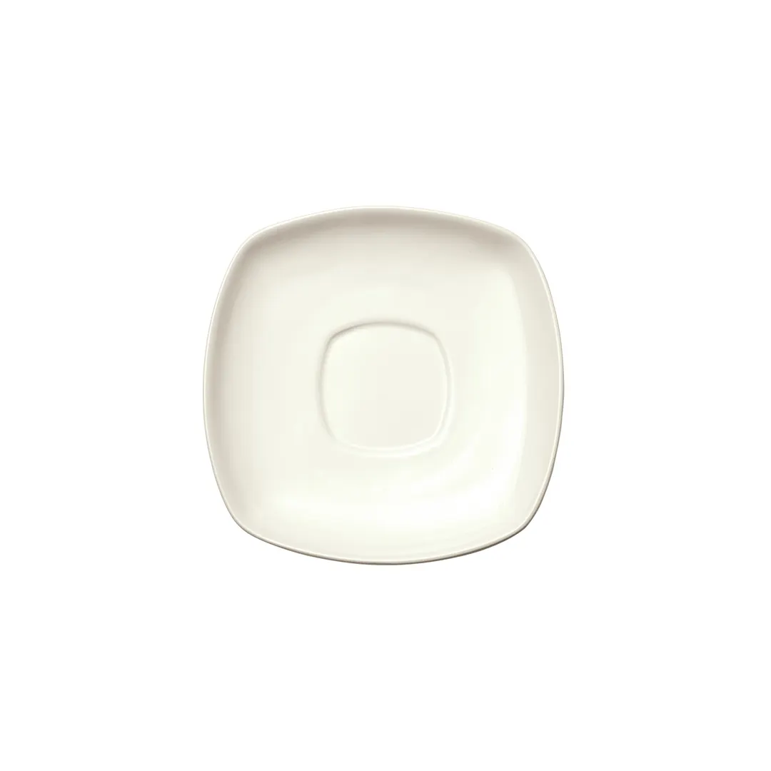 Winco RSS-6-AW - Square Porcelain China Saucer, 6" x 6" x 0.75" White, Royalsquare Design - 1 Dozen