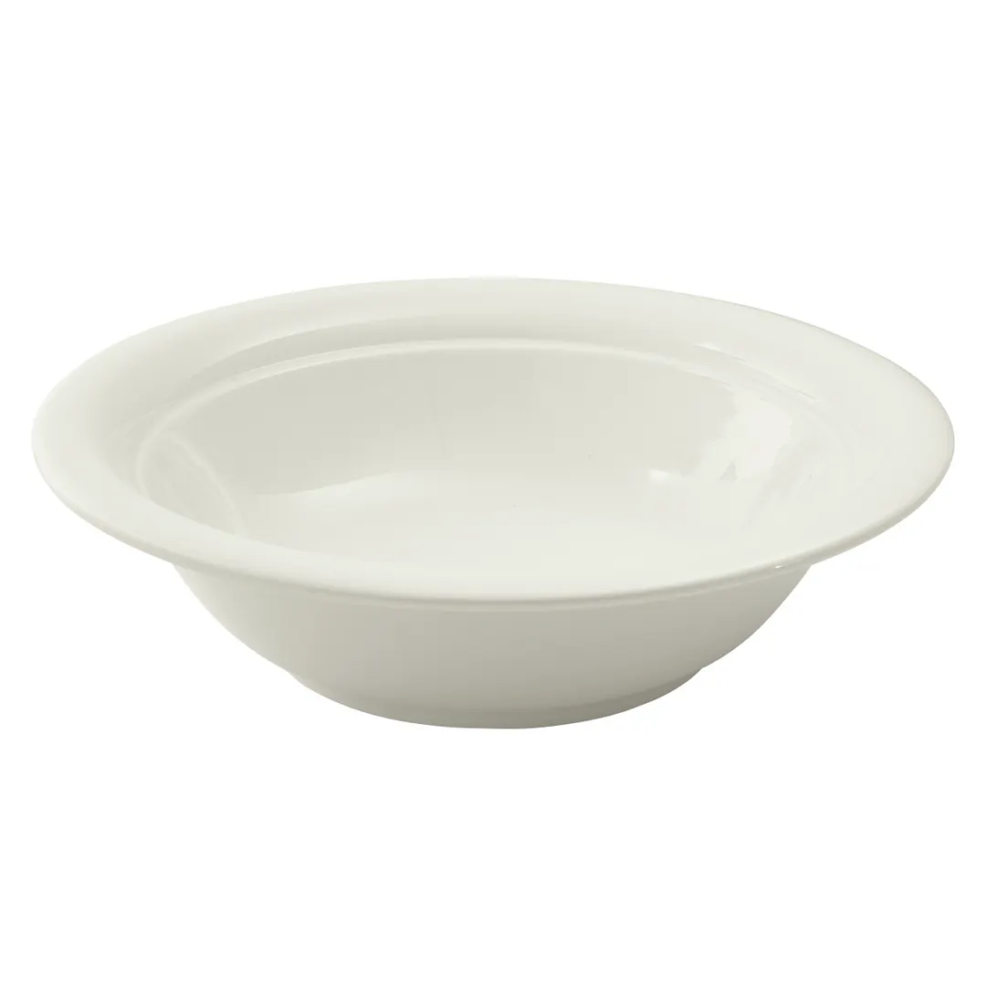 Winco SSB-36-AW - 36 Oz Porcelain Salad Bowl, 9" Diameter x 2.5" Height, White Finish - 1 Dozen