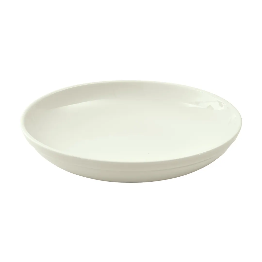Winco SSB-48-AW - 48 oz (1.5 qt) Round Porcelain Salad Bowl, 10" Diameter, White - 1 Dozen