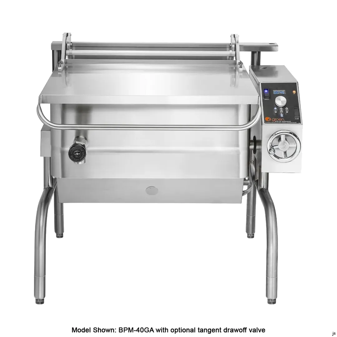 Groen BPM-40GC2T 40 Gallon Gas Tilt Skillets Braising Pan, Cook2Temp Controls, 144.000 BTU