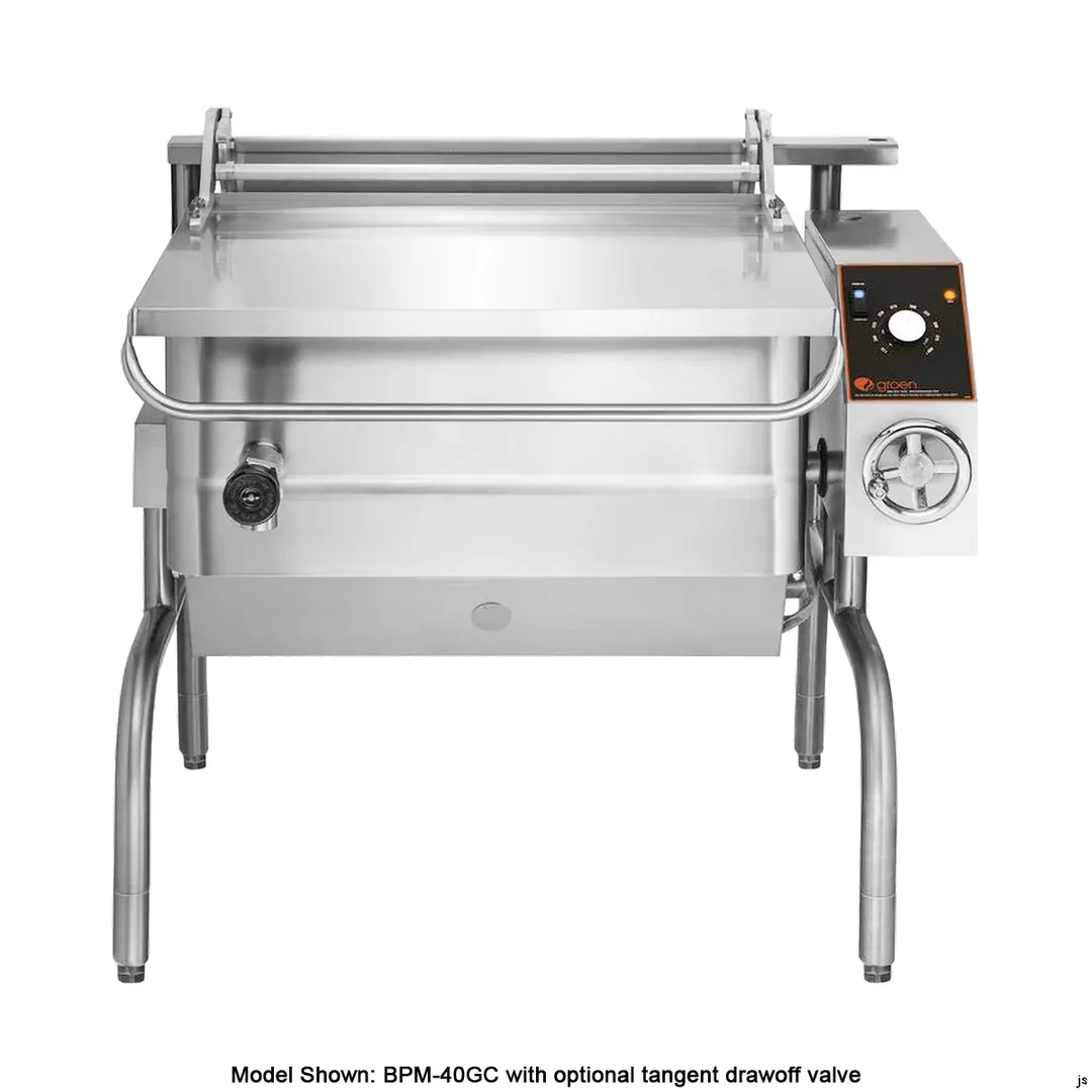 Groen BPM-40GC2T 40 Gallon Gas Tilt Skillets Braising Pan, Cook2Temp Controls, 144.000 BTU