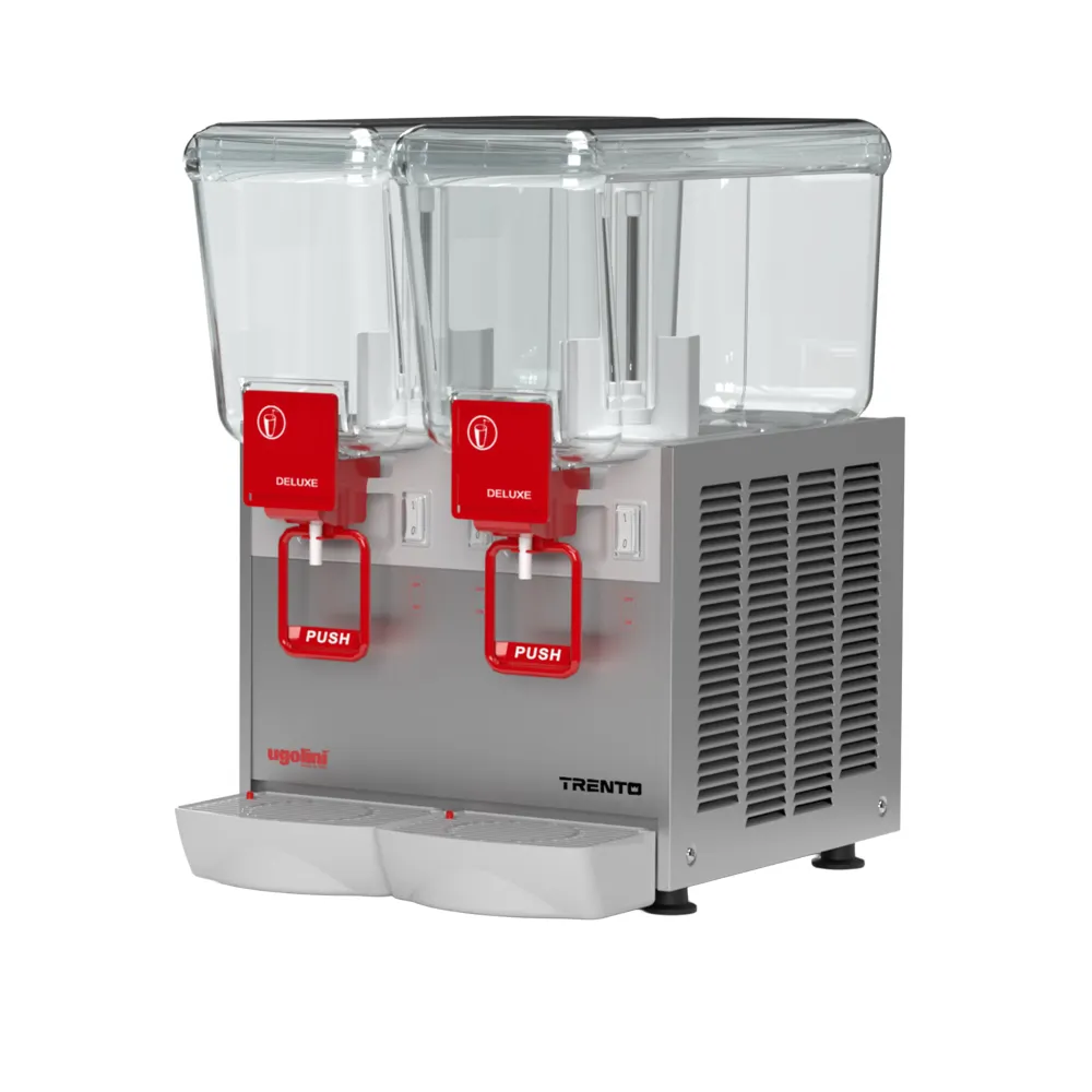 Omcan USA 49026 Beverage Dispenser with Double Bowls / Churn / Impeller Type - 3.0 Gal (each) - 500W