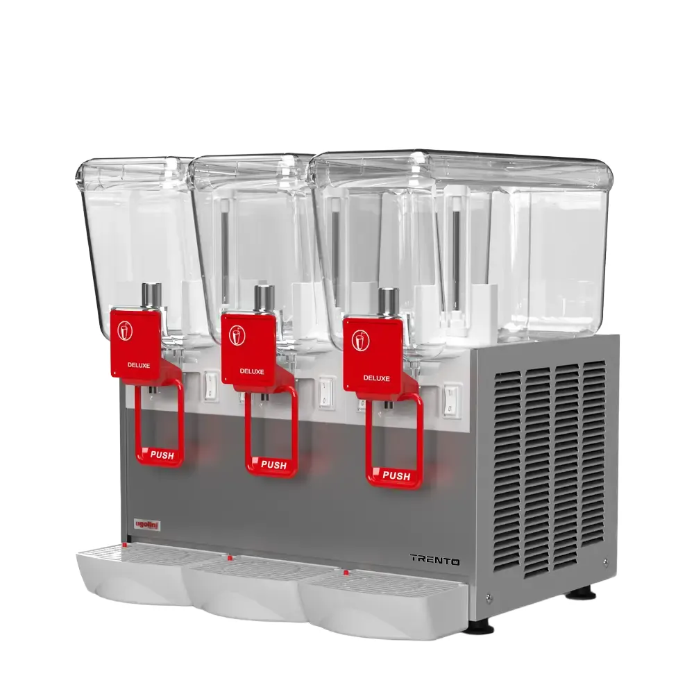 Omcan USA 49027 Beverage Dispenser with 3 Bowls / Churn / Impeller Type - 3.0 Gal (each) - 750W